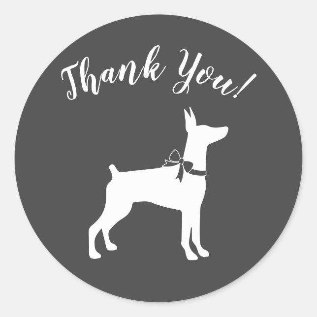 Sticker Rond Dobermann Baby shower Chien Chien Chien Chien Chie (Devant)
