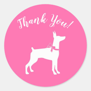 Sticker Rond Dobermann Pinscher Chien Baby shower Chien Chien P