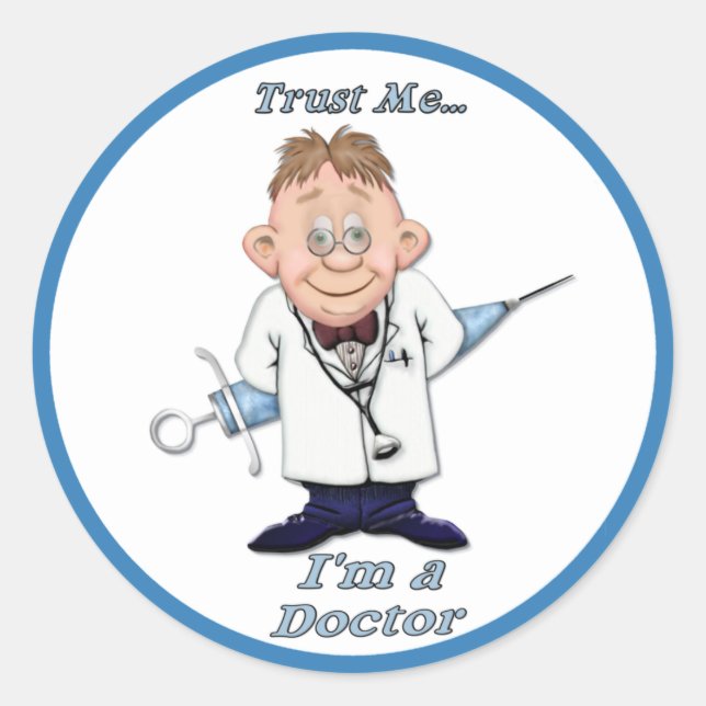 Sticker Rond Doc Faites-moi confiance (Devant)