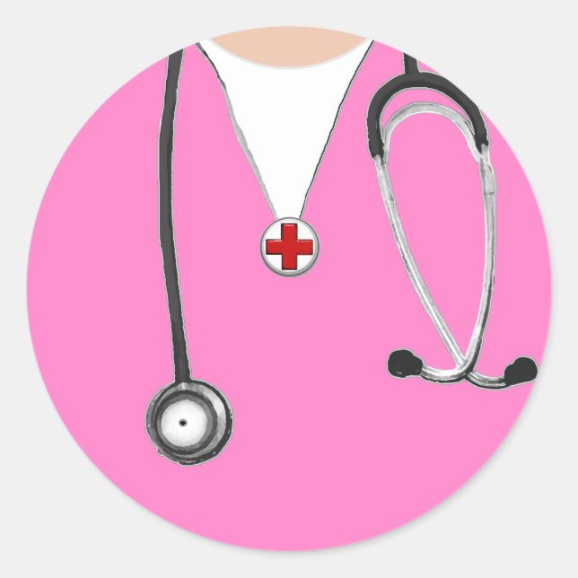 Sticker Rond Docteur Blouse (Devant)