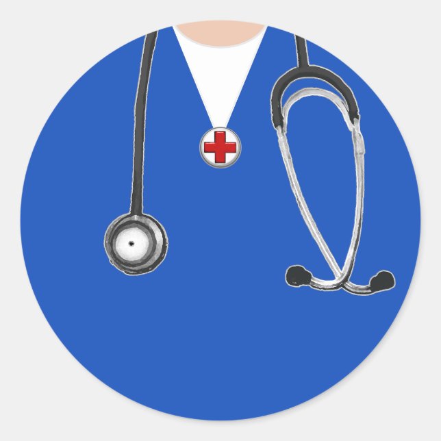 Sticker Rond Docteur Blue Scrubs (Devant)