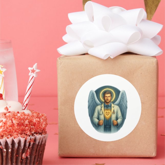 Sticker Rond Docteur de lumière - Bouteille d'eau de guérisseur (Fête)