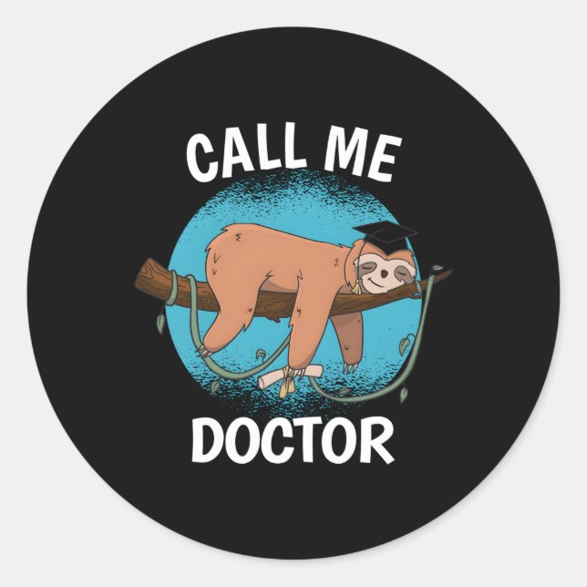 Sticker Rond Docteur Diplôme Appelez-Moi Docteur (Devant)