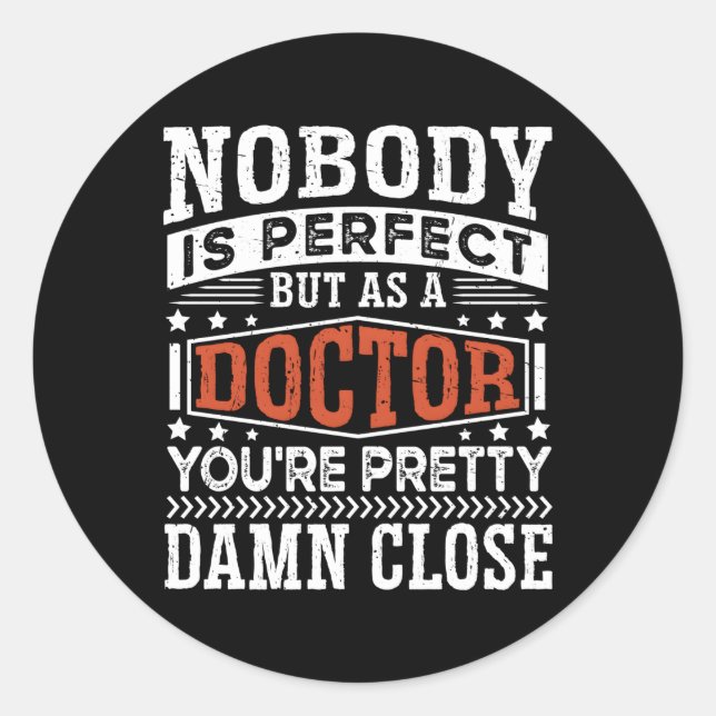 Sticker Rond Docteur Diplôme Docteur Doct Doct en médecine étud (Devant)