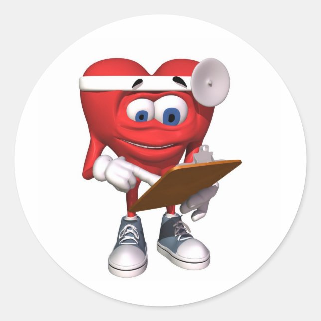 Sticker Rond Docteur en coeur Médicale mou (Devant)