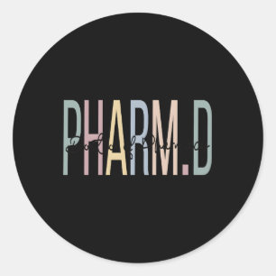 Sticker Rond Docteur En Pharmacie Boho Pharmd