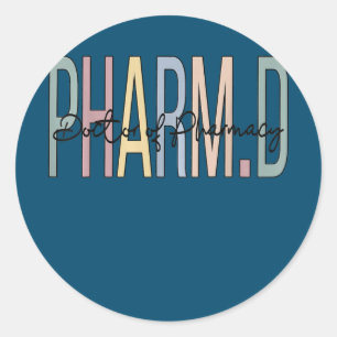 Sticker Rond Docteur En Pharmacie Boho PharmD