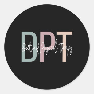Sticker Rond Docteur En Thérapie Physique Boho Dpt