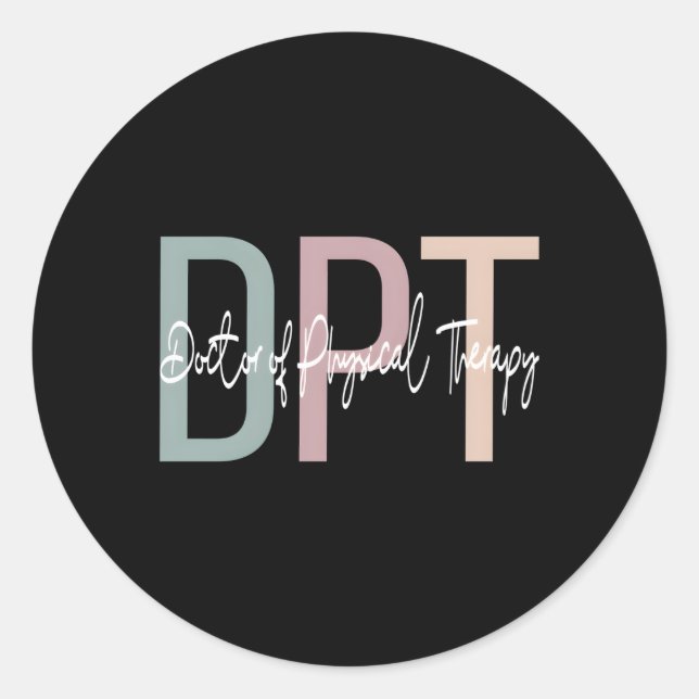 Sticker Rond Docteur En Thérapie Physique Boho Dpt (Devant)
