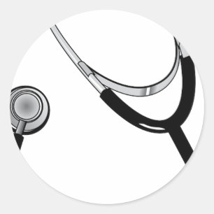 Sticker Rond Docteur Infirmière Sports Médecine Peace Love Dest