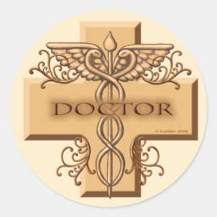 Sticker Rond Doctor Caduceus custom