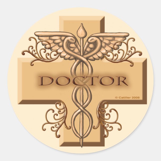 Sticker Rond Doctor Caduceus custom (Devant)