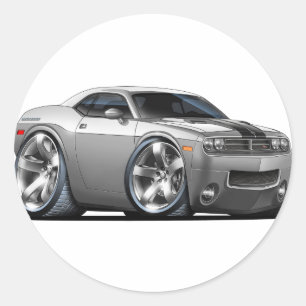 Sticker Rond Dodge Challenger Silver/Gray Car