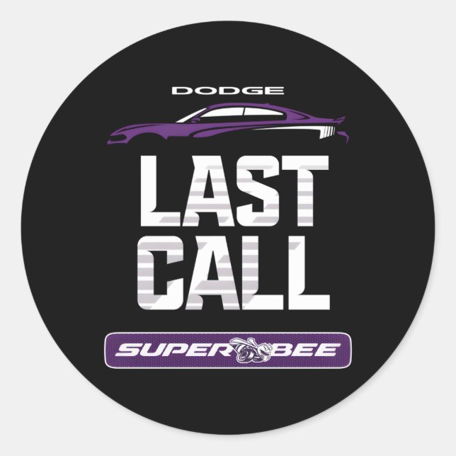 Sticker Rond Dodge Charger Super Bee Dernier Call (Devant)