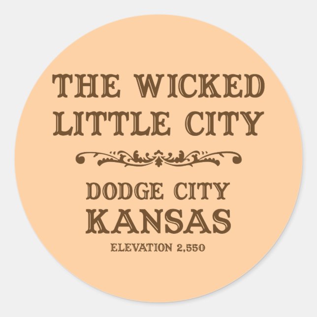 Sticker Rond Dodge City Kansas (Devant)