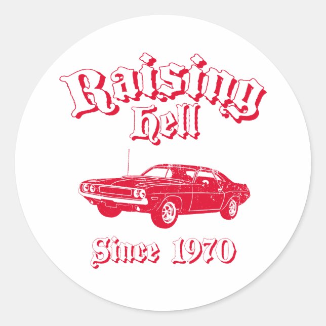 Sticker Rond Dodge Hemi Challenger 1970 (Devant)