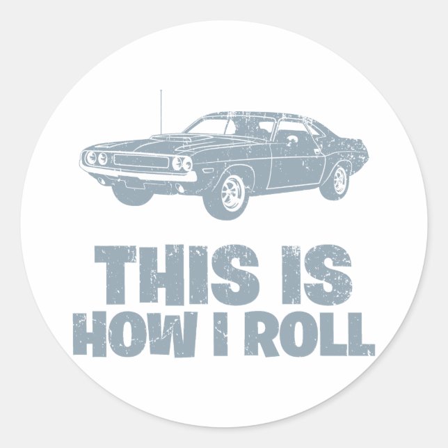 Sticker Rond Dodge Hemi Challenger 1970 (Devant)