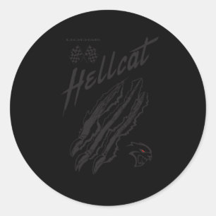 Sticker Rond Dodge Racing Hellcat