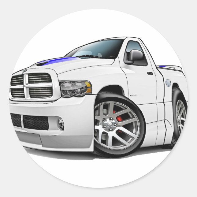 Sticker Rond Dodge SRT10 Blancs (Devant)