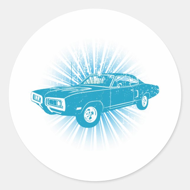 Sticker Rond Dodge Super Bee 400 1970 (Devant)
