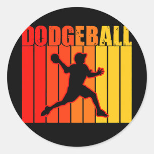 Sticker Rond Dodgeball vintage Hommes Femmes Enfants Dodgeball