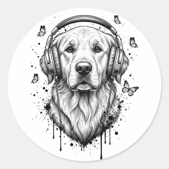 Sticker Rond Dog Business (Devant)
