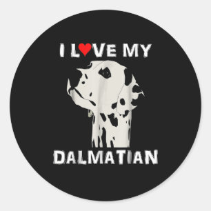 Sticker Rond Dog I Love
