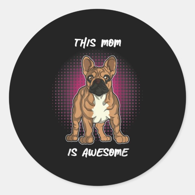 Sticker Rond Dog lovers | French Bulldog (Devant)