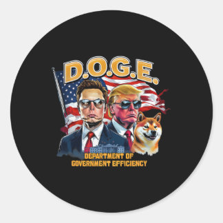 Sticker Rond Doge D.o.g.e. Rendre l'Amérique efficace Trump D