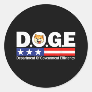 Sticker Rond Doge D.o.p.e. Ministère de l'Efficacité gouverneme