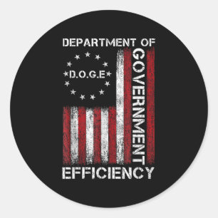 Sticker Rond Doge D.o.p.e. Ministère de l'Efficacité gouverneme