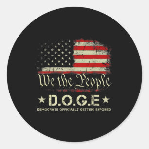 Sticker Rond Doge démocrates officiellement exposés Trump 20