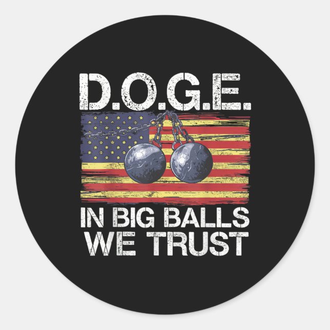 Sticker Rond Doge En Nous Avons Confiance (Devant)