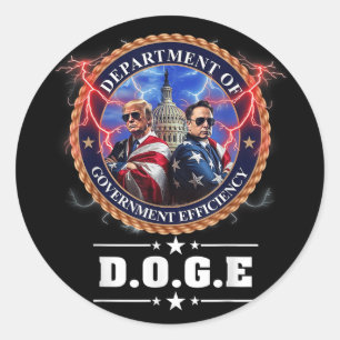 Sticker Rond Doge Ministère De L'Efficacité Gouvernementale Tru