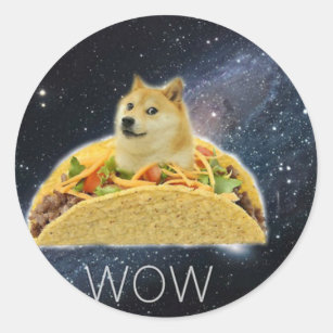 Sticker Rond doge space taco meme