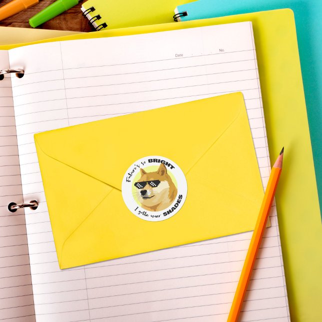 Sticker Rond Dogecoin Futurs Lunettes de soleil Stock marché Cr (Créateur téléchargé)