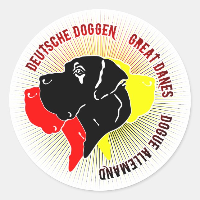 Sticker Rond Doggen Schwarz (Devant)