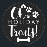 Sticker Rond Doggy Christmas Present, pooch, Custom Dog Biscuit<br><div class="desc">Conçu par The Arty Apples Limited</div>