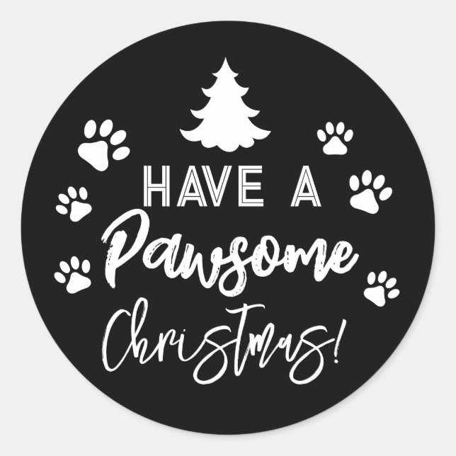 Sticker Rond Doggy Christmas Present, pooch, Custom Dog Biscuit (Devant)