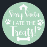 Sticker Rond Doggy Christmas Present, pooch, Custom Dog Biscuit<br><div class="desc">Conçu par The Arty Apples Limited</div>