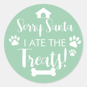 Sticker Rond Doggy Christmas Present, pooch, Custom Dog Biscuit