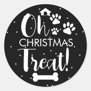 Sticker Rond Doggy Christmas Present, pooch, Custom Dog Biscuit