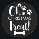 Sticker Rond Doggy Christmas Present, pooch, Custom Dog Biscuit<br><div class="desc">Conçu par The Arty Apples Limited</div>