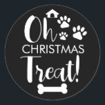 Sticker Rond Doggy Christmas Present, pooch, Custom Dog Biscuit<br><div class="desc">Conçu par The Arty Apples Limited</div>
