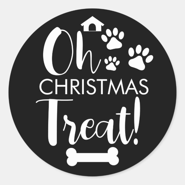 Sticker Rond Doggy Christmas Present, pooch, Custom Dog Biscuit (Devant)
