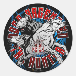 Sticker Rond Dogo Argentino Le Chasseur