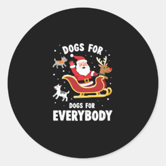 Sticker Rond Dogs For Everybody Santa Funny Christmas Xmas (1)