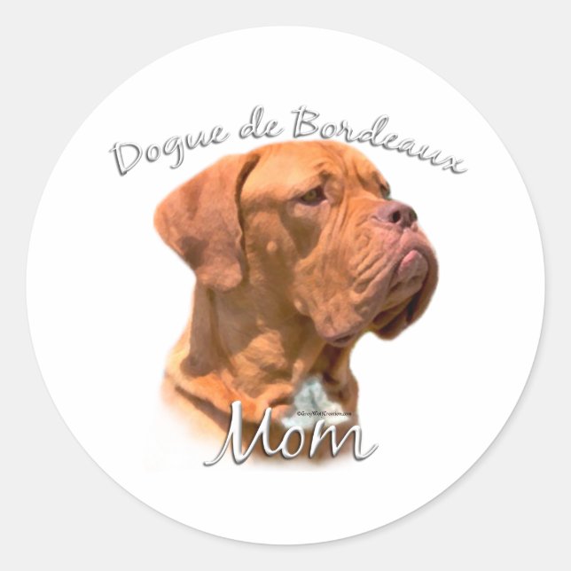 Sticker Rond Dogue de Bordeaux Maman 2 (Devant)