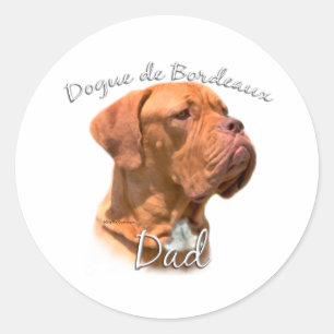Sticker Rond Dogue de Bordeaux Papa 2