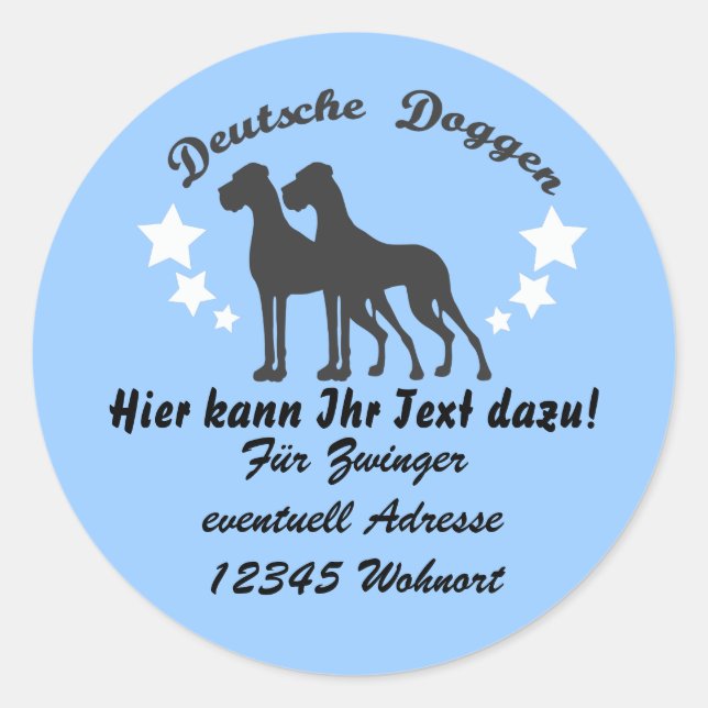 Sticker Rond Dogues allemands (Devant)